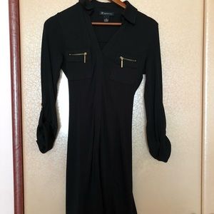 Black dress with gold zippers